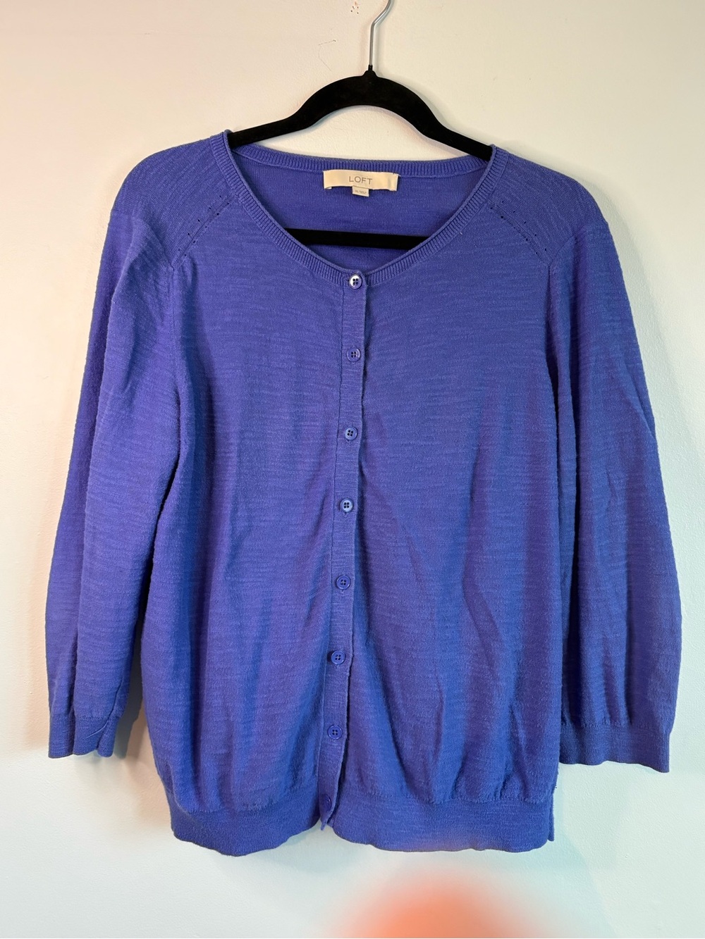 LOFT Violet Button-Front Cardigan Sweater